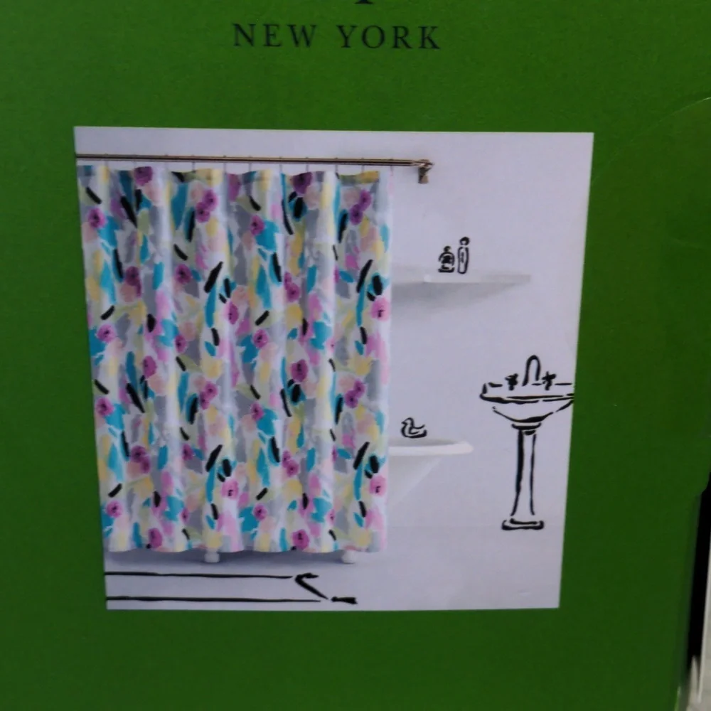 Kate Spade Paintball Floral Multicolor Abstract Pattern Shower Curtain 72